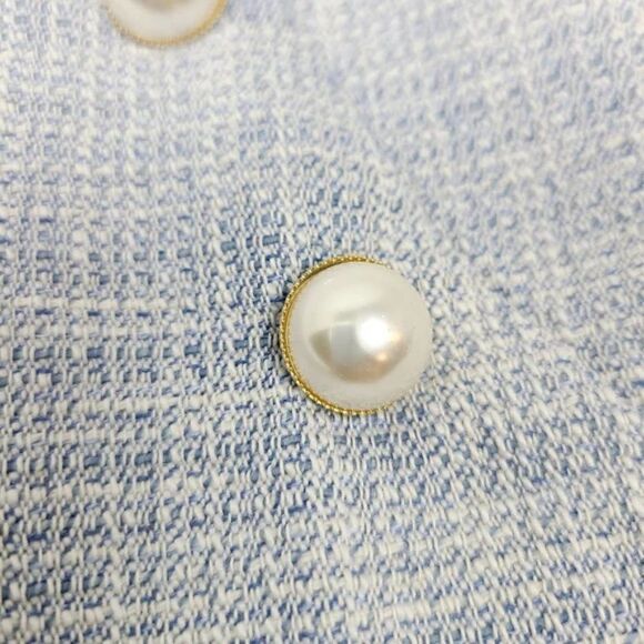 𝅺generation Love Blue & White Tweed Linen Adi Mini Skirt Size XS - Picture 6 of 16